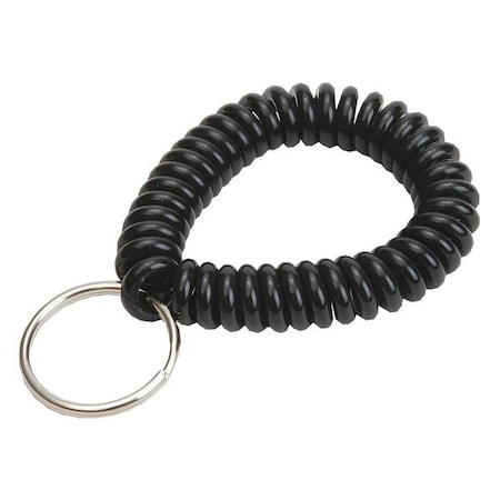 Wrist Coil Key Ring, Black, Single Color, 10 PK MPN:41020