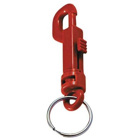 Plastic Key Clip, Red, Plastic, Bottom Swivel, 25 PK MPN:41570