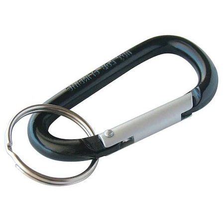 Key Chain, Black, Anodized aluminum, C-Clip (Large), 5 PK MPN:4612005