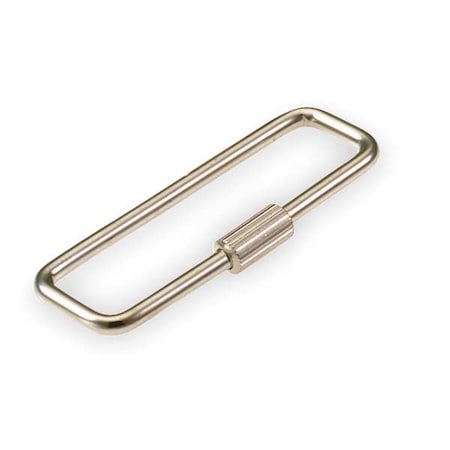 Threaded Sleeve Key Ring, Gray, Metal, Rectangle Ring with Threaded Sleeve, Nickel Plated 25 PK MPN:7020025