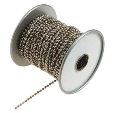 Beaded Chain Spool, 100 ft L, Steel MPN:31700