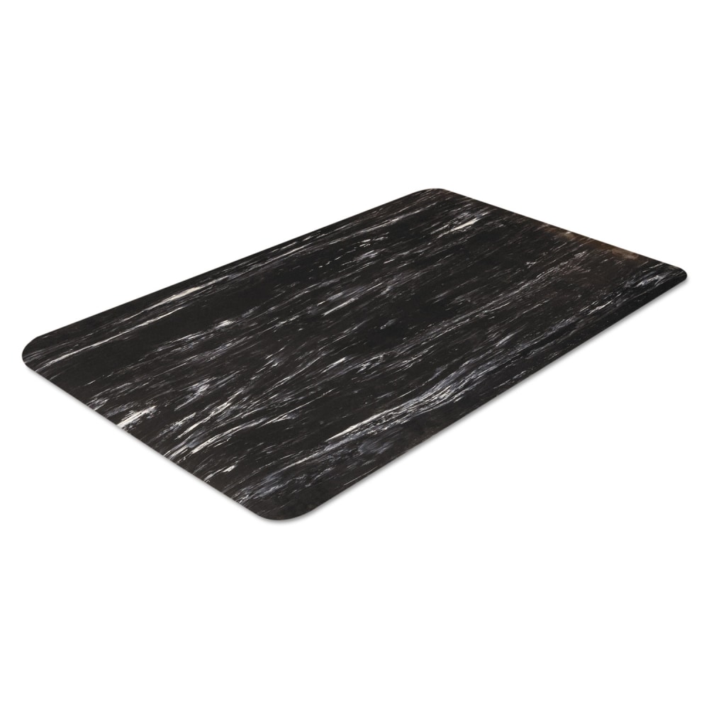 Crown Cushion-Step Marbleized Rubber Mat, 24 x 36, Black MPN:CU 2436BK