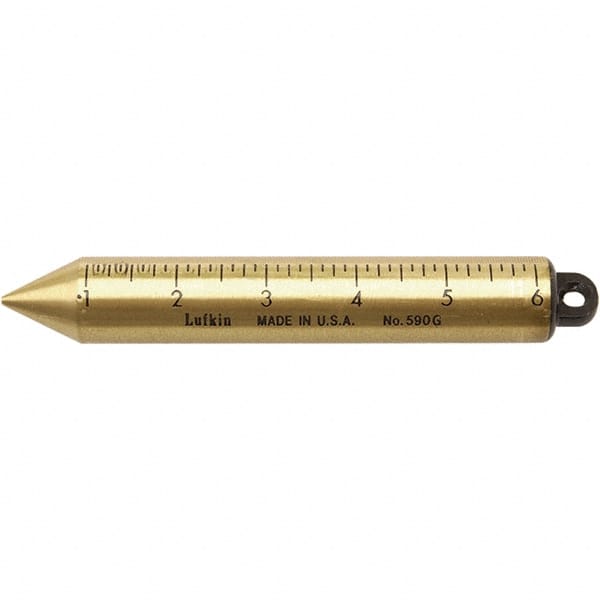 Plumb Bobs, Weight (oz.): 20.00 , Bob Type: Plumb Bob , Material: Brass, Brass , Replaceable Tip: No , Point Or Tip Material: Brass  MPN:590GN