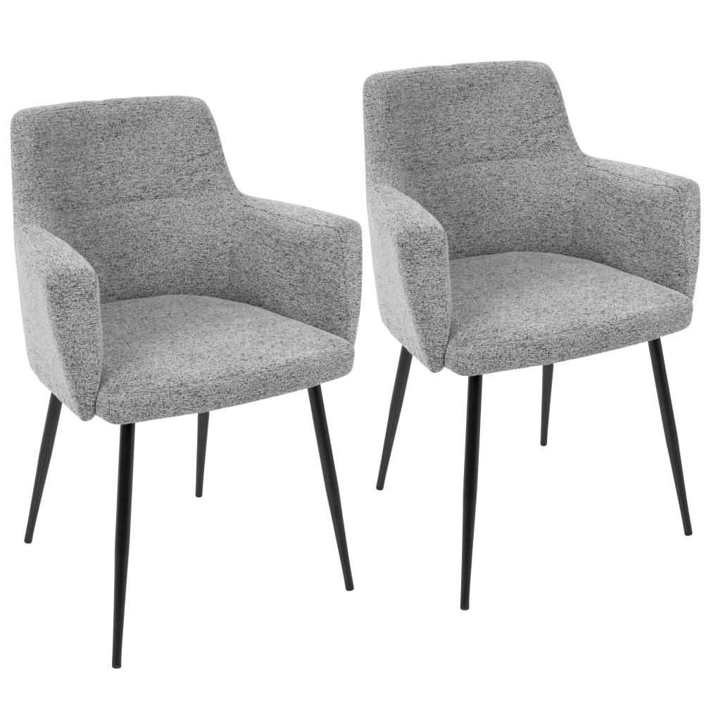 LumiSource Andrew Chairs, Black/Gray, Set Of 2 Chairs MPN:CH-ANDRW BK+GY2