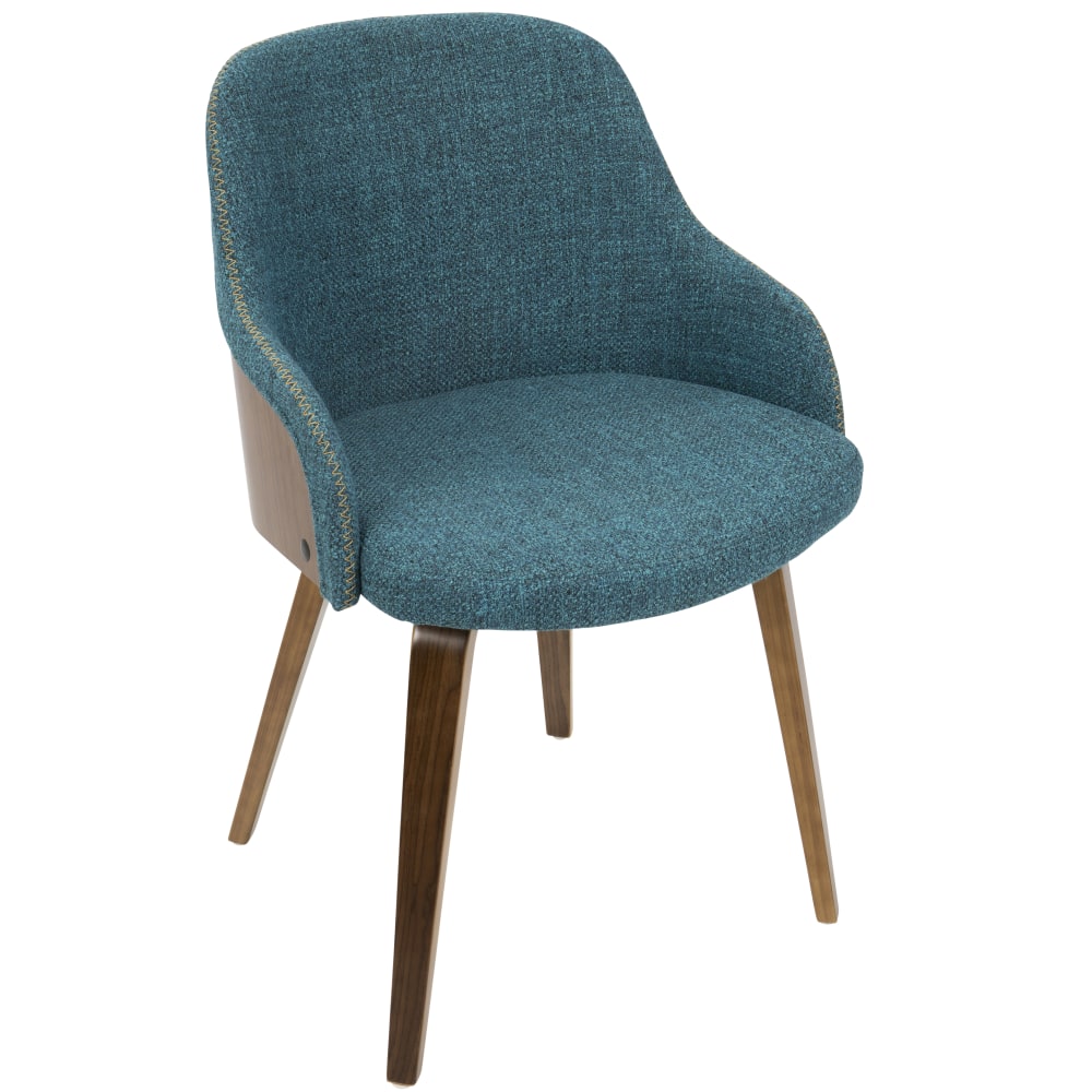 LumiSource Bacci Chair, Walnut Wood Back/Teal Fabric MPN:CH-BCCI WL+TL