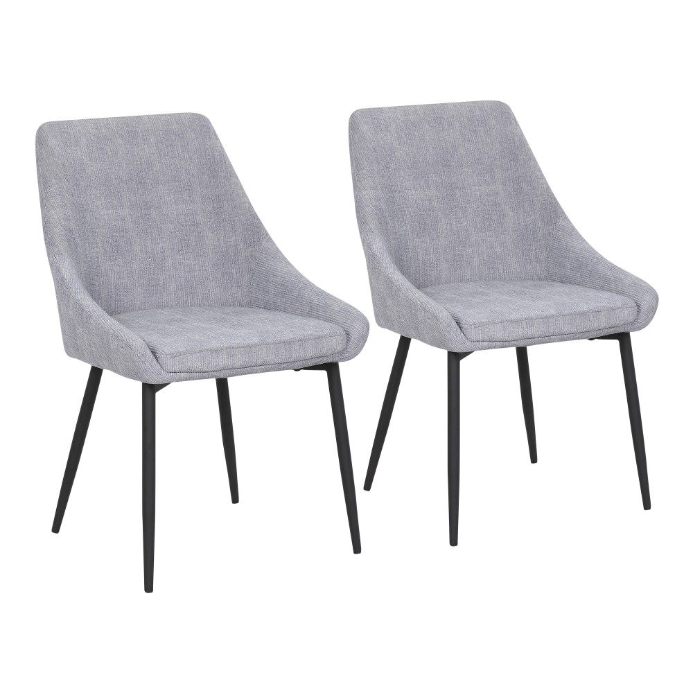 LumiSource Diana Corduroy Chairs, Gray Seat/Black Frame, Set Of 2 Chairs MPN:CH-DIANA COR BKGY2
