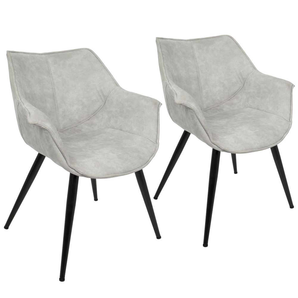 LumiSource Wrangler Chairs, Black/Light Gray, Set Of 2 Chairs MPN:CH-WRNG LGY2