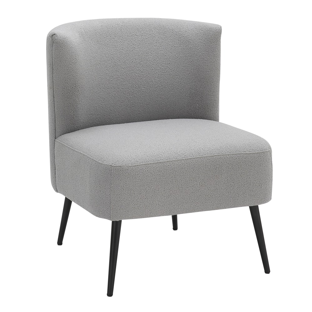LumiSource Fran Sherpa Slipper Chair, Light Gray/Black MPN:CHR-FRANSLP BKLGY