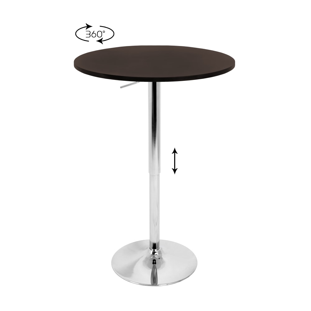 LumiSource Adjustable Bar Table, Silver/Brown MPN:BT-ADJ23TW BN