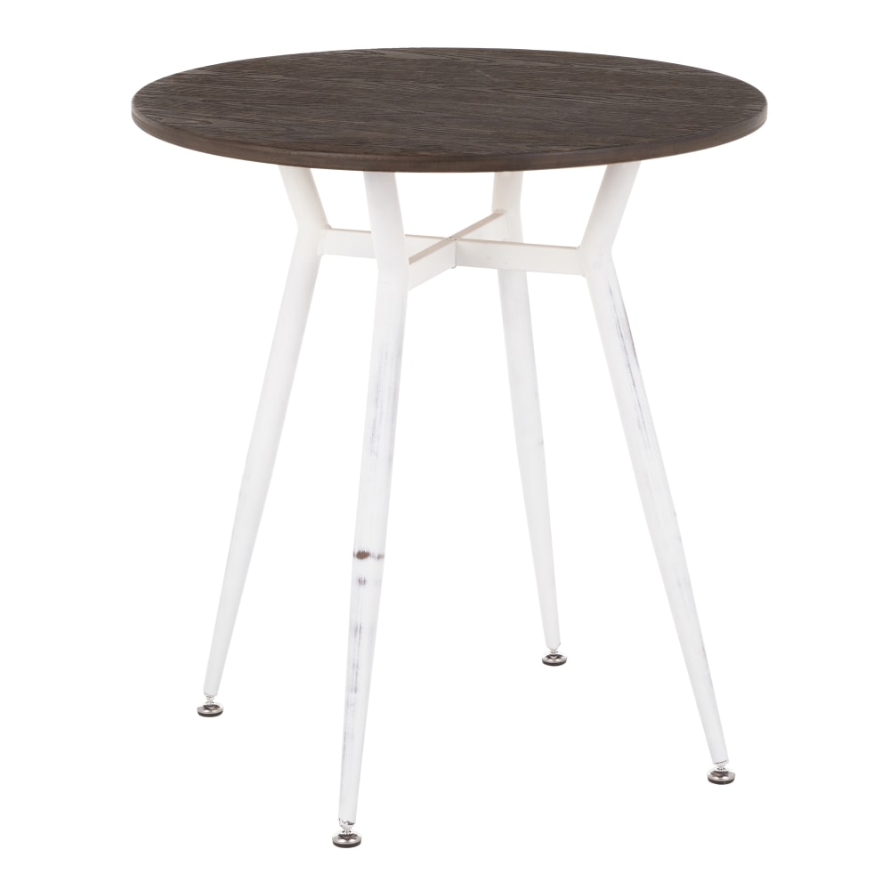 LumiSource Clara Industrial Dinette Table, 30-1/4inH x 27-3/4inW x 27-3/4inD, Vintage White/Espresso MPN:DT-CLARARN VWE