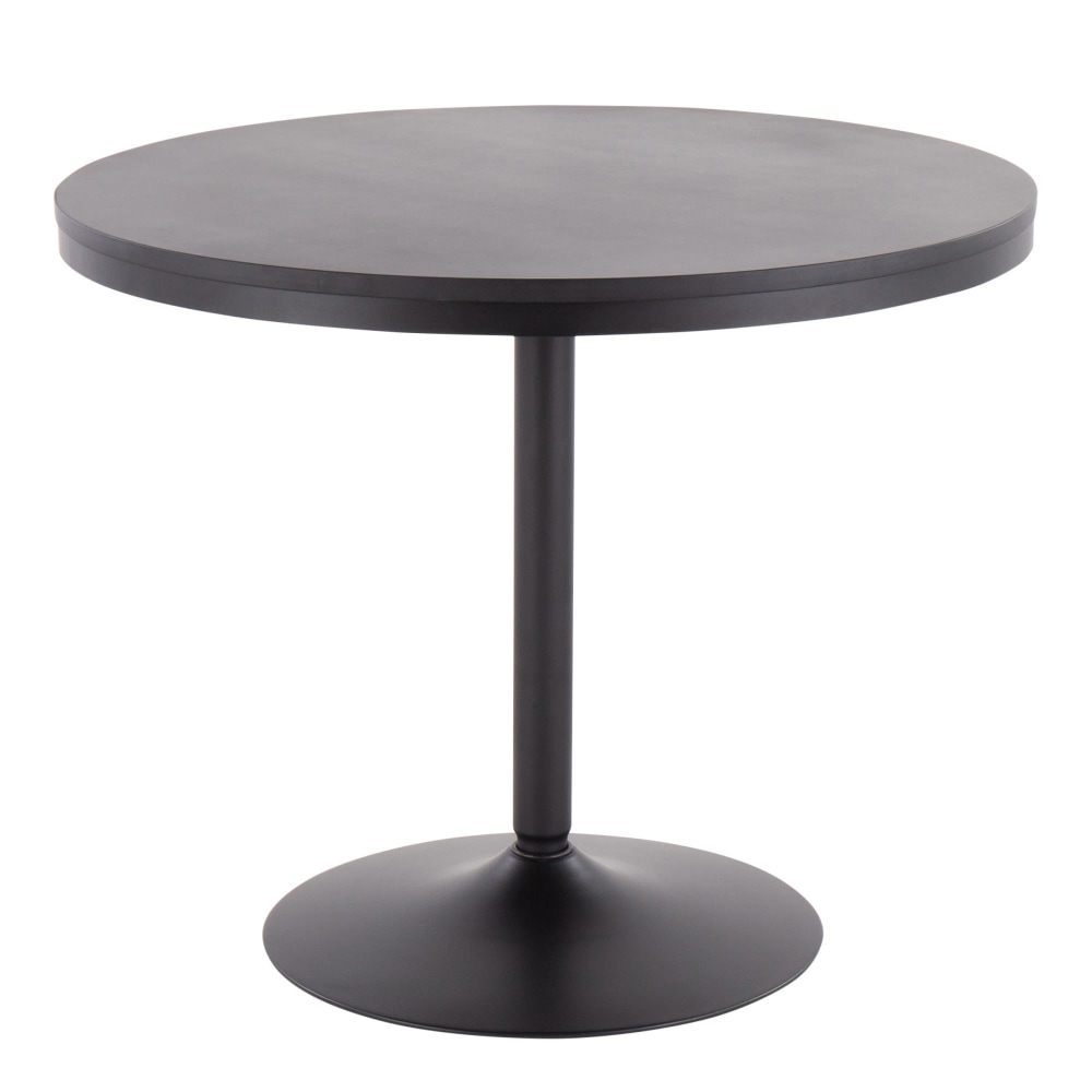 LumiSource Dakota Dining Table, 29-3/4inH x 36inW x 36inD, Black/Black MPN:DT-DKTA BKBK
