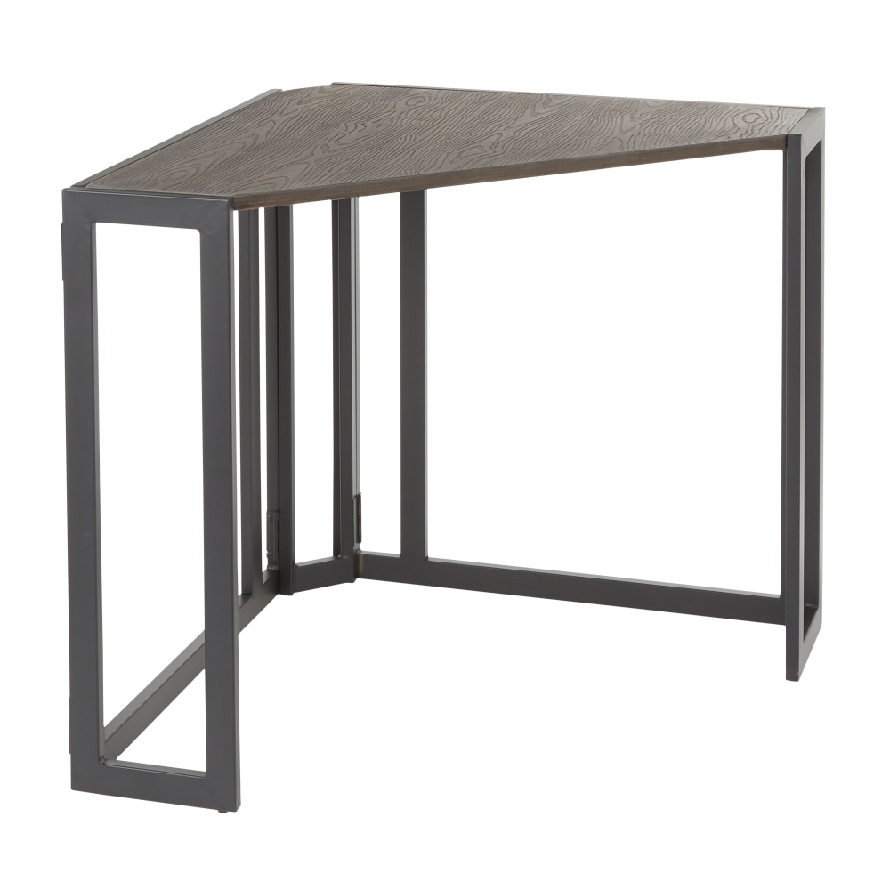 LumiSource Roman 46inW Corner Desk, Black/Espresso MPN:OFD-CROMAN BKES