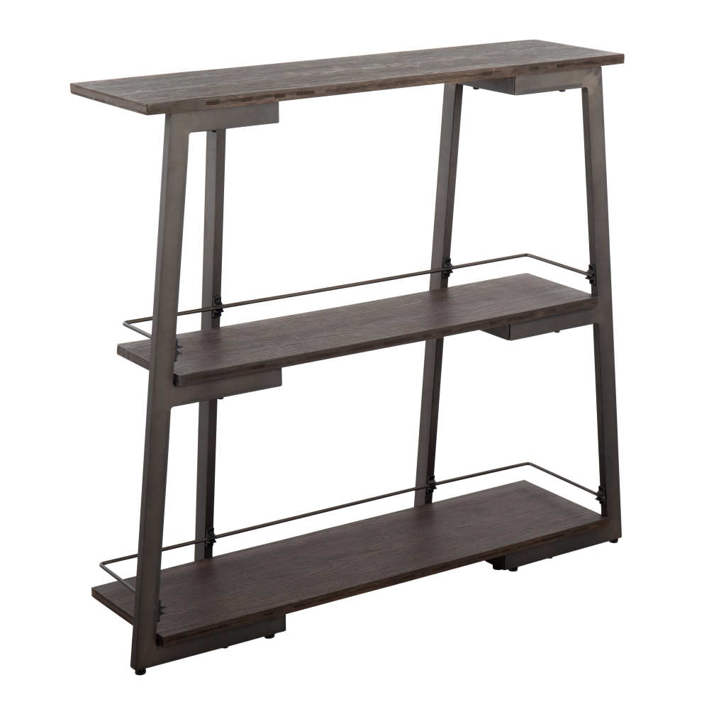 LumiSource Converge 41inH Industrial Bookcase, Espresso/Antique MPN:OBC-CONVERGE ANE