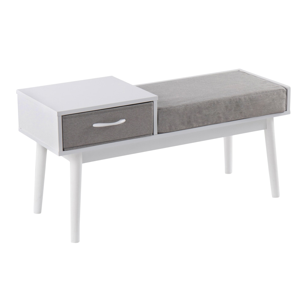 Lumisource Telephone Bench, White/Gray MPN:BC-PHONE WGY