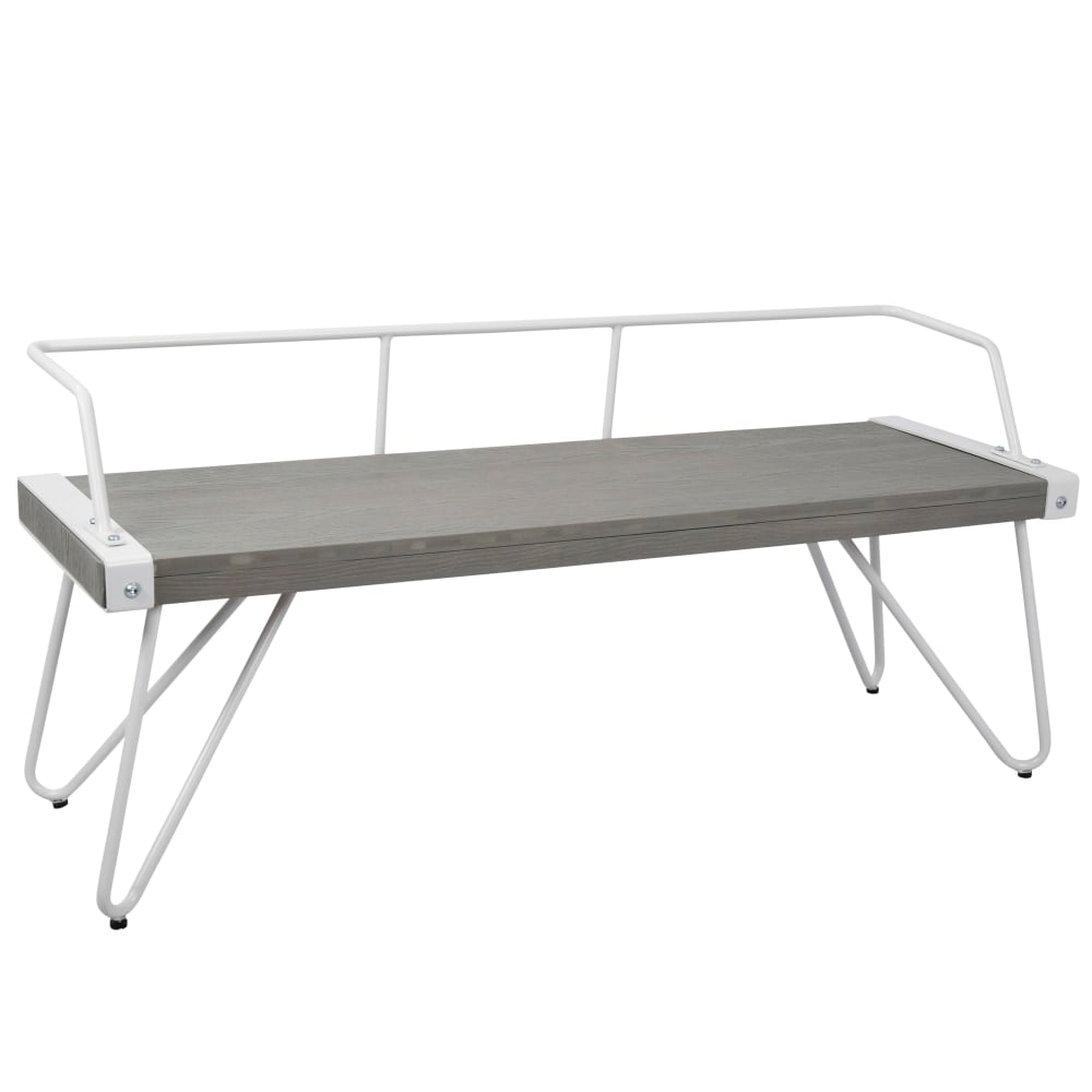 LumiSource Stefani Bench, White/Gray MPN:DC-STFBEN GY+W