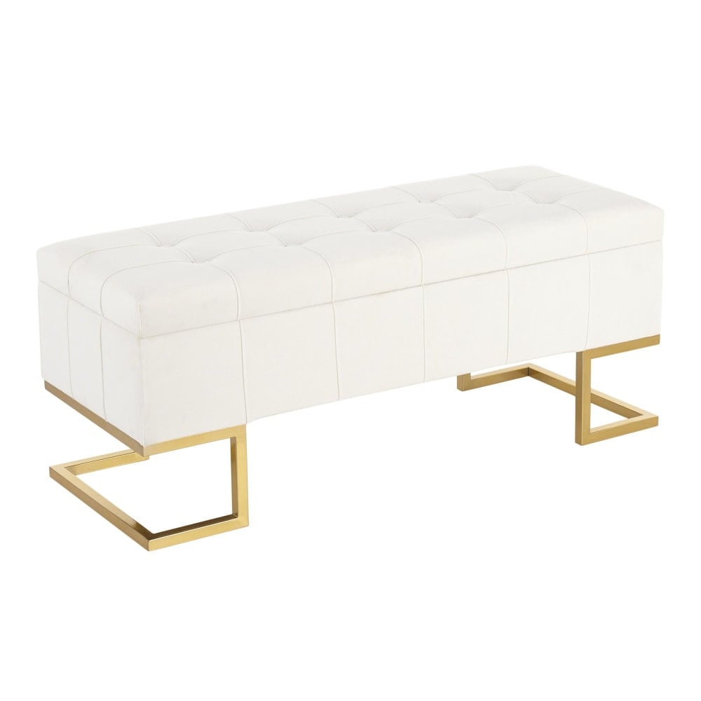 LumiSource Midas Storage Bench, Gold/White MPN:OT-MIDASTOR AUVW