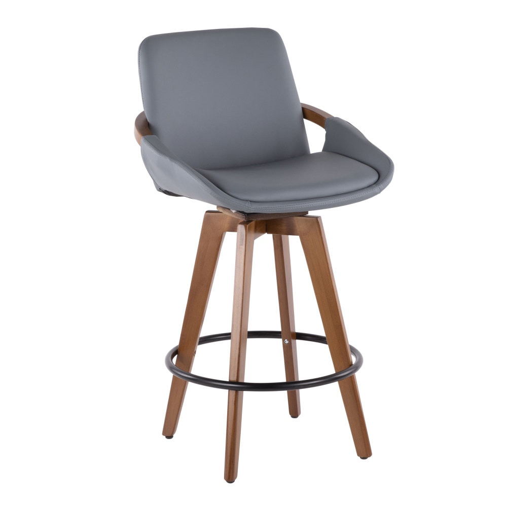 LumiSource Cosmo Counter Stools, Gray Seat/Walnut Frame MPN:B26-COSMO WL+GY