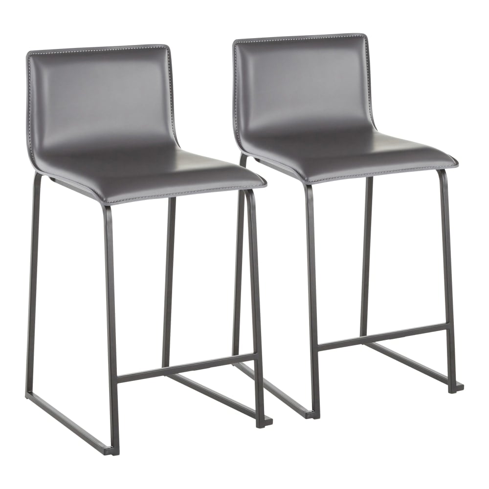 LumiSource Mara Counter Stools, Black/Gray, Set Of 2 Stools MPN:B26-MARAUP BKGY2