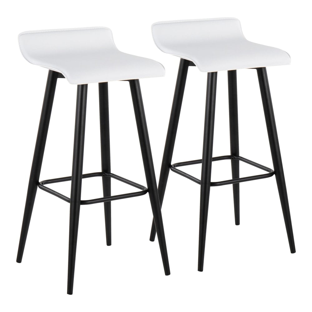 LumiSource Ale Fixed-Height Bar Stools, White/Black, Set Of 2 Stools MPN:B30-ALE BKW2