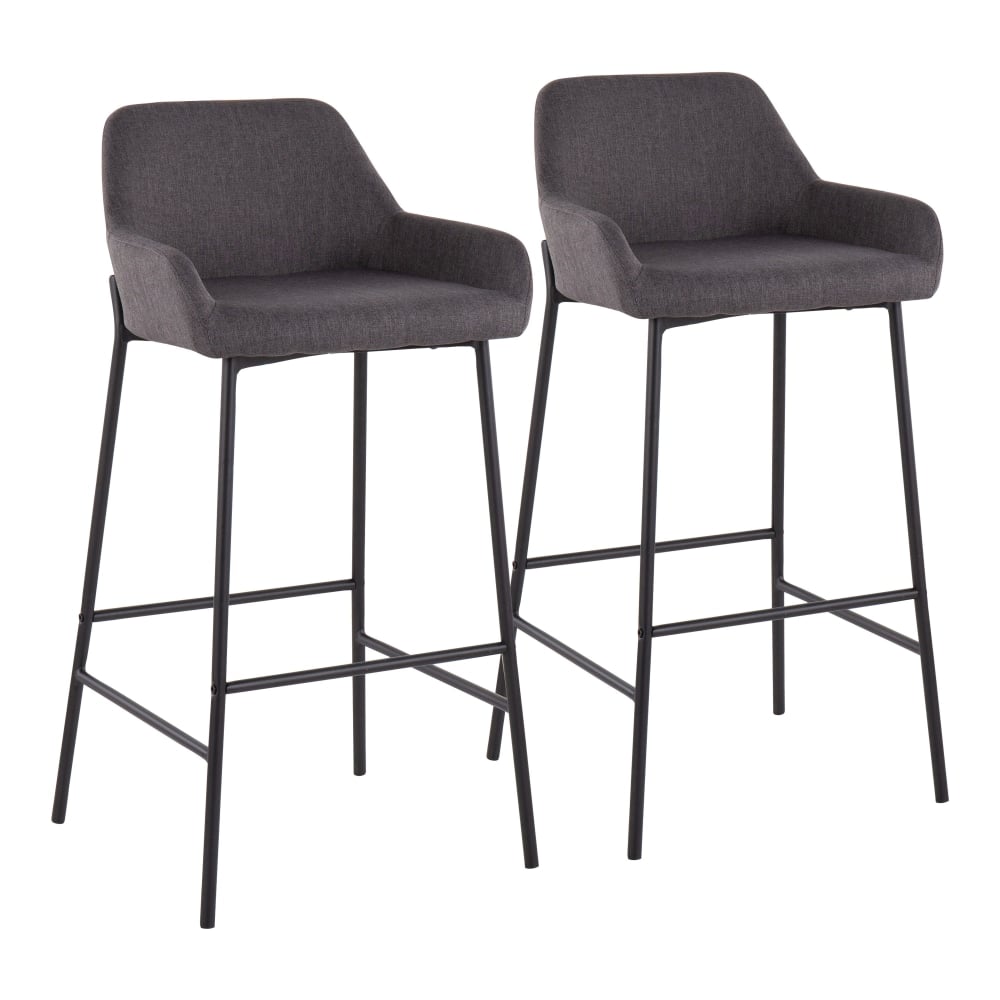 LumiSource Daniella Counter Stools, Black/Charcoal, Set Of 2 Stools MPN:B30-DNLA2 BKCHAR2