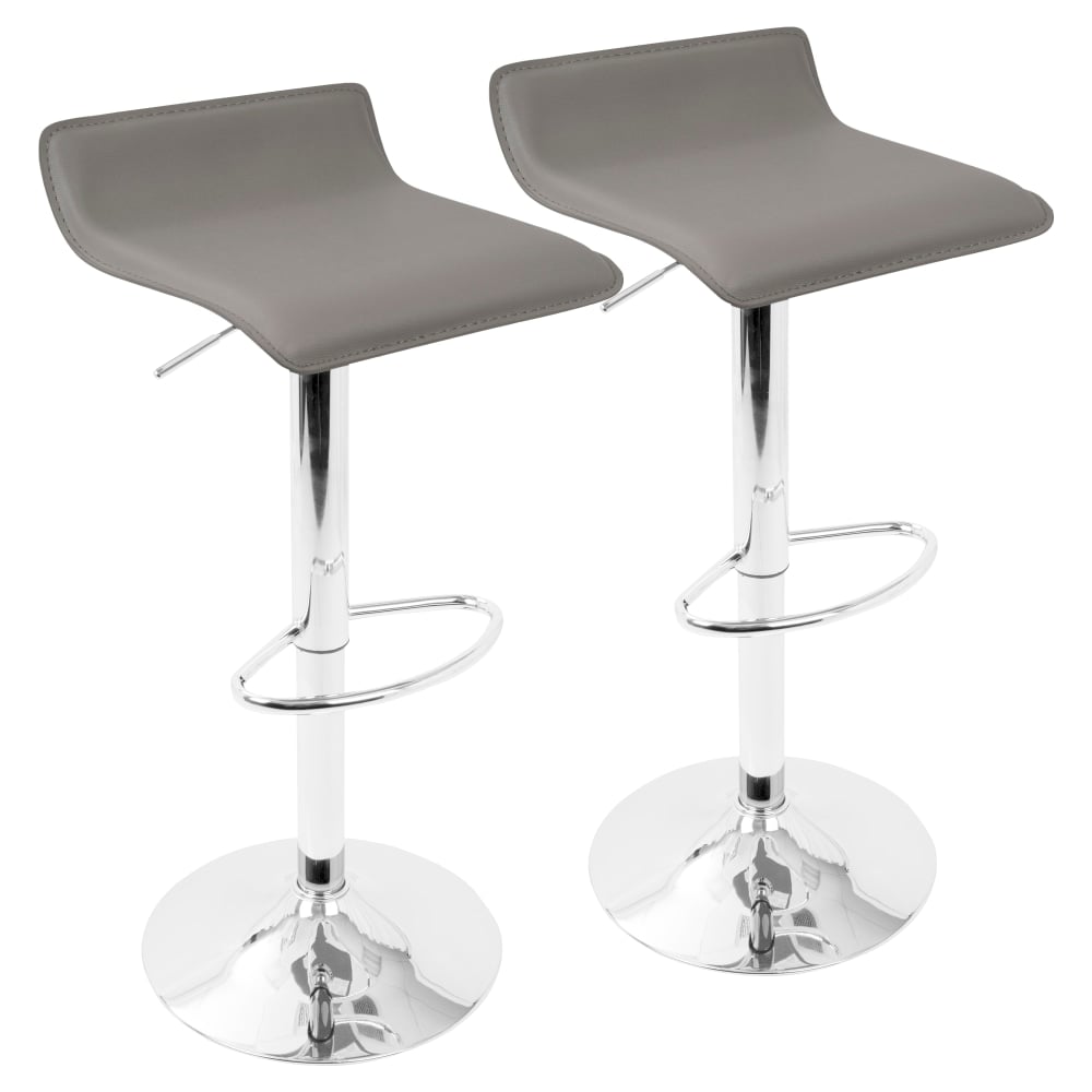 LumiSource Ale Bar Stools, Chrome/Gray, Set Of 2 Stools MPN:BS-ALE GY2
