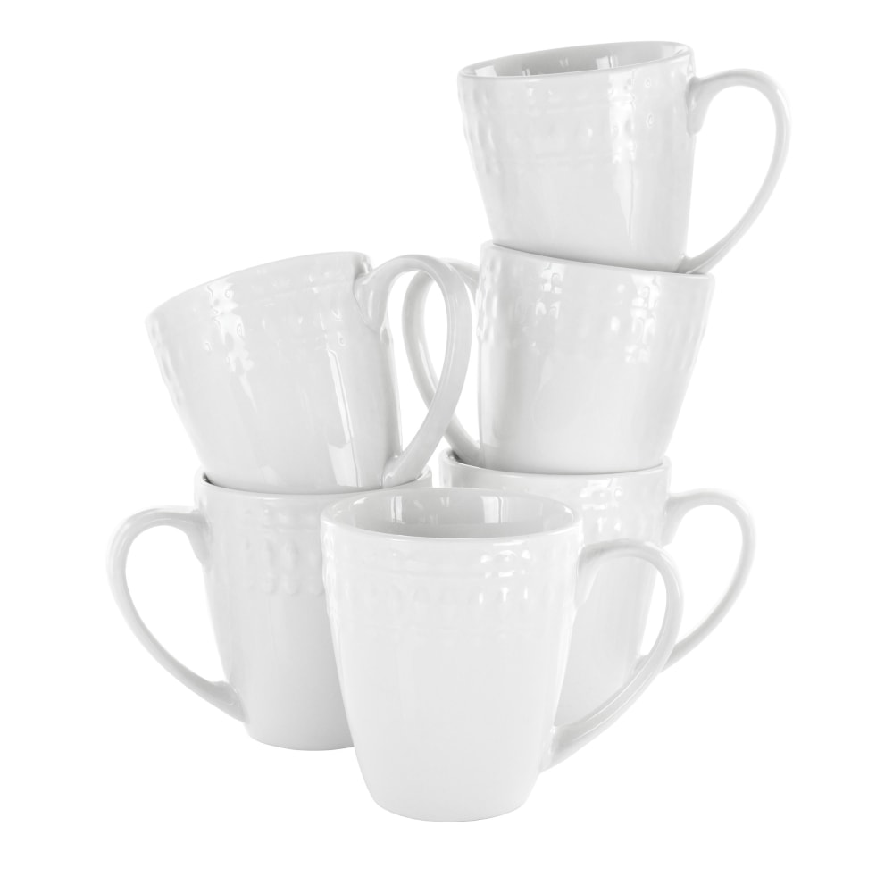 Elama Cara 6-Piece Cup Set, 8 Oz, White MPN:995114768M