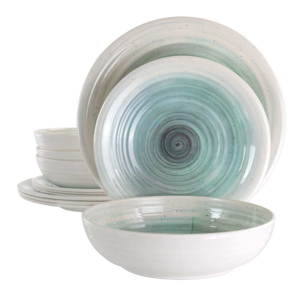 Elama Potters Wheel 12-Piece Dinnerware Set, Light Blue MPN:995114984M