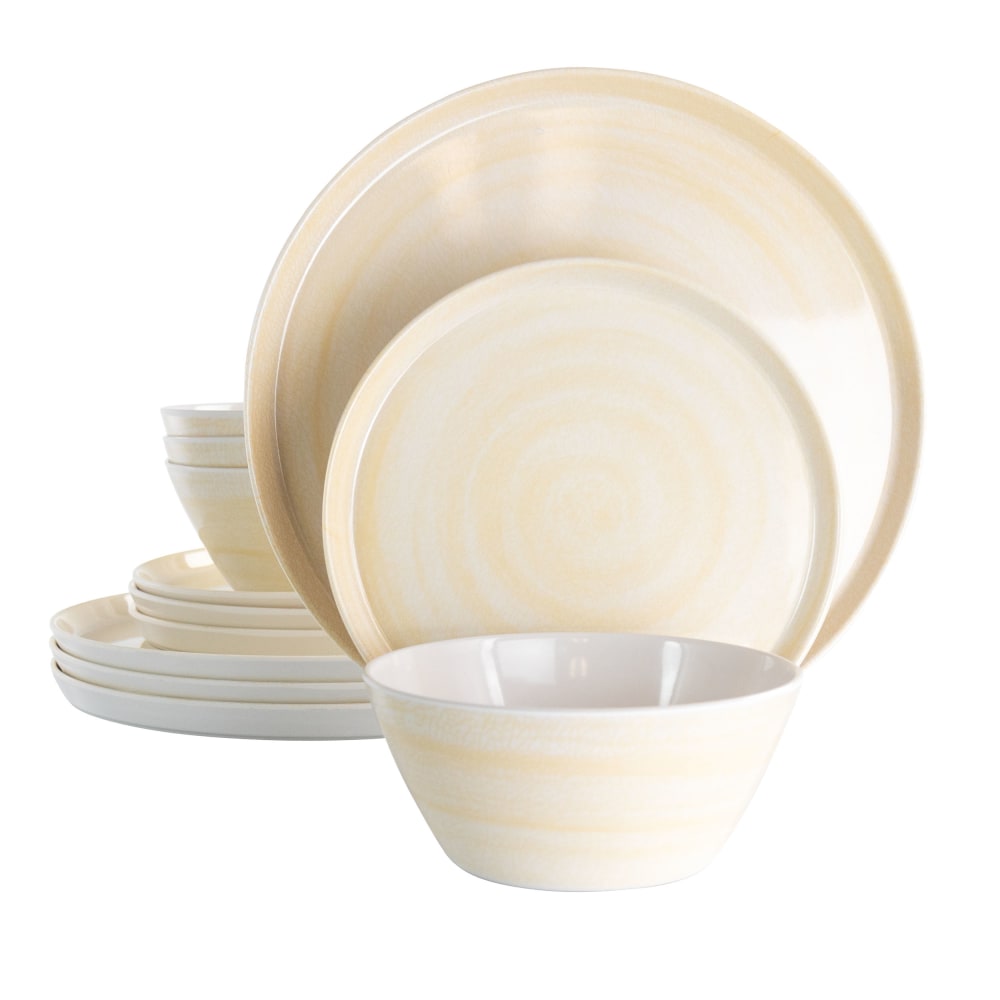 Elama Crafted Clay 12-Piece Dinnerware Set, Cream MPN:995114985M