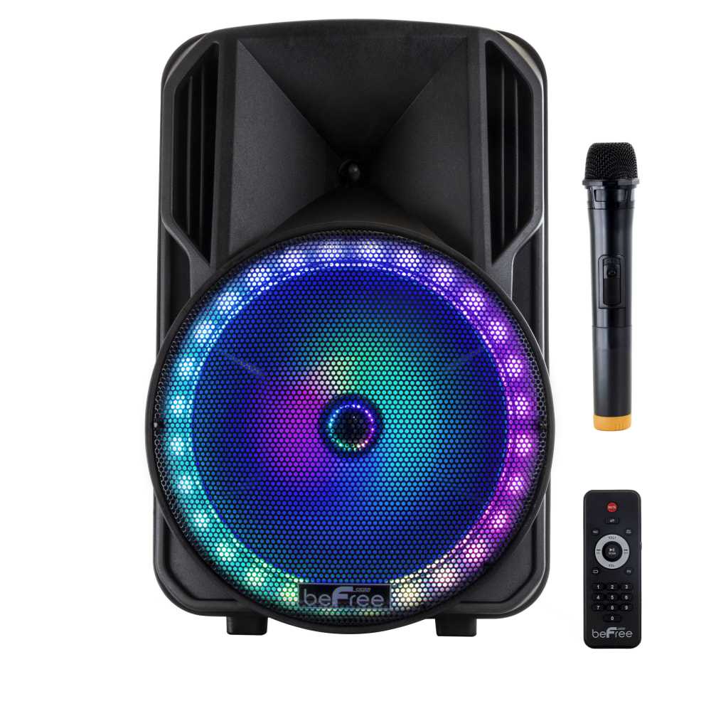 BeFree Sound Bluetooth Rechargeable Wireless PA Party Speaker With Reactive LEDs, Black MPN:995112793M
