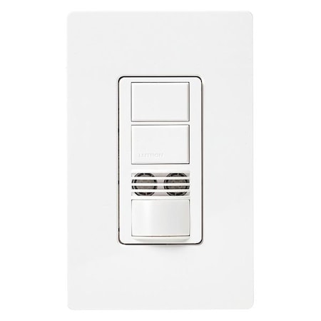 Wall Mount Sensor, Occupancy, Vacancy, Hard Wired, White, 900 sq ft, Fluorescent, Halogen, Incandescent, LED MPN:MS-A202-WH