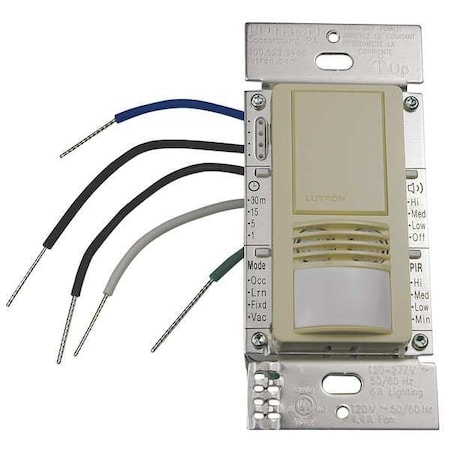 Wall Mount Sensor, Occupancy, Vacancy, Hard Wired, Ivory, 900 sq ft, Fluorescent, Halogen, Incandescent, LED MPN:MS-B102-IV