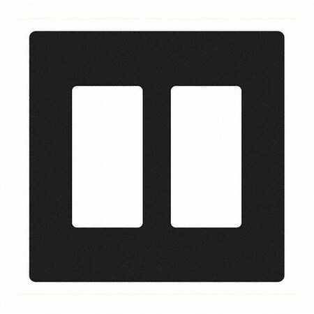 Designer Wall Plates, Number of Gangs: 2 Gloss Finish, Black MPN:CW-2-BL