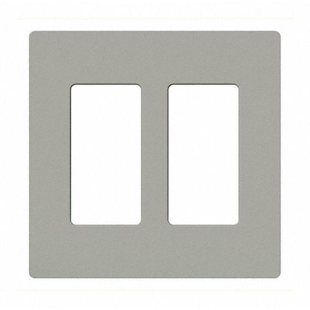 Designer Wall Plates, Number of Gangs: 2 Thermoset, Gloss Finish, Gray MPN:CW-2-GR