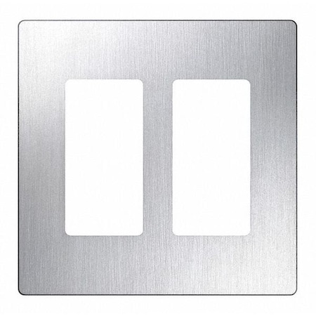 Designer Wall Plates, Number of Gangs: 2 Satin Finish, Stainless Steel MPN:CW-2-SS