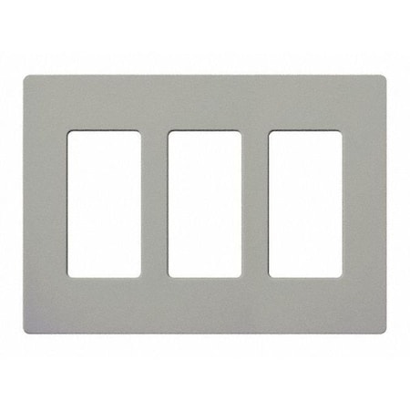 Designer Wall Plates, Number of Gangs: 3 Gloss Finish, Gray MPN:CW-3-GR