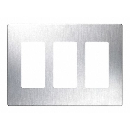 Designer Wall Plates, Number of Gangs: 3 Stainless Steel, Satin Finish, Stainless Steel MPN:CW-3-SS