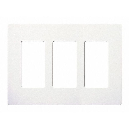 Designer Wall Plates, Number of Gangs: 3 Gloss Finish, White MPN:CW-3-WH