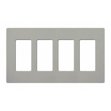 Designer Wall Plates, Number of Gangs: 4 Thermoset, Gloss Finish, Gray MPN:CW-4-GR