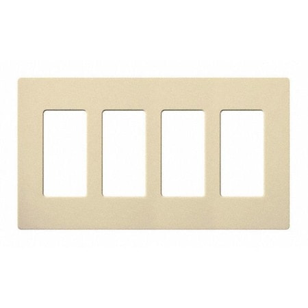 Designer Wall Plates, Number of Gangs: 4 Thermoset, Gloss Finish, Ivory MPN:CW-4-IV