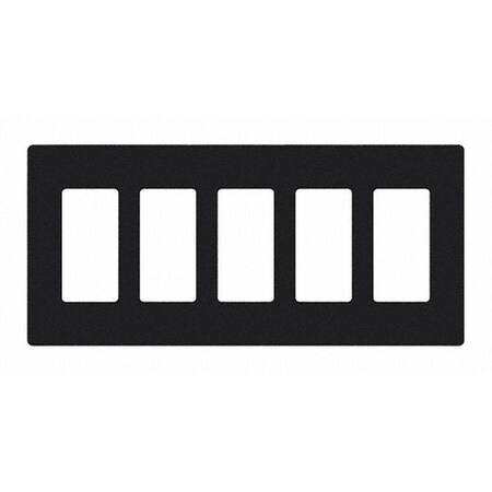 Designer Wall Plates, Number of Gangs: 5 Thermoset, Gloss Finish, Black MPN:CW-5-BL