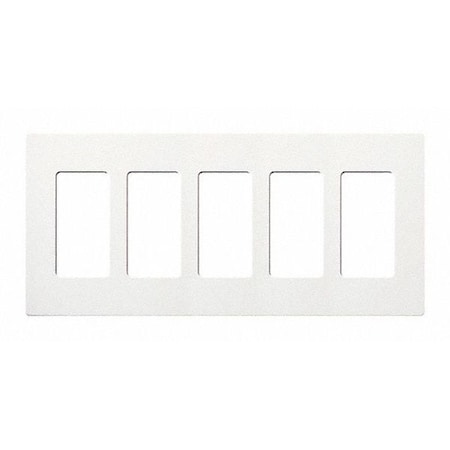Designer Wall Plates, Number of Gangs: 5 Thermoset, Gloss Finish, White MPN:CW-5-WH
