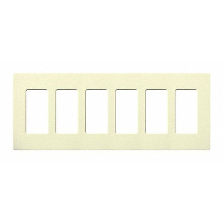 Designer Wall Plates, Number of Gangs: 6 Thermoset, Gloss Finish, Almond MPN:CW-6-AL