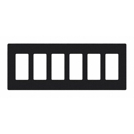 Designer Wall Plates, Number of Gangs: 6 Thermoset, Gloss Finish, Black MPN:CW-6-BL