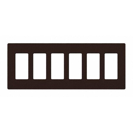 Designer Wall Plates, Number of Gangs: 6 Thermoset, Gloss Finish, Brown MPN:CW-6-BR