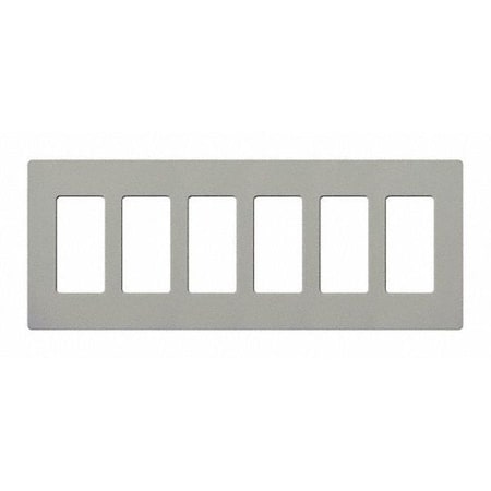 Designer Wall Plates, Number of Gangs: 6 Thermoset, Gloss Finish, Gray MPN:CW-6-GR