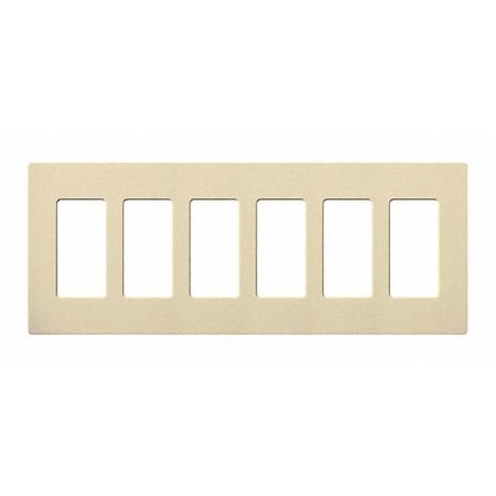 Designer Wall Plates, Number of Gangs: 6 Thermoset, Gloss Finish, Ivory MPN:CW-6-IV