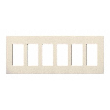 Designer Wall Plates, Number of Gangs: 6 Thermoset, Gloss Finish, Light Almond MPN:CW-6-LA