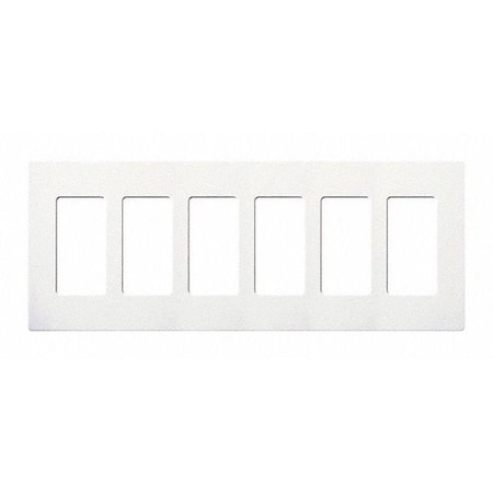 Designer Wall Plates, Number of Gangs: 6 Thermoset, Gloss Finish, White MPN:CW-6-WH