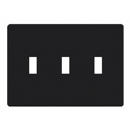 Traditional Fassada Wall Plates, Number of Gangs: 3 Gloss Finish, Black MPN:FG-3-BL