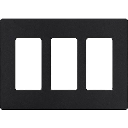 Designer Wall Plates, Number of Gangs: 3 Satin Finish, Midnight MPN:SC-3-MN